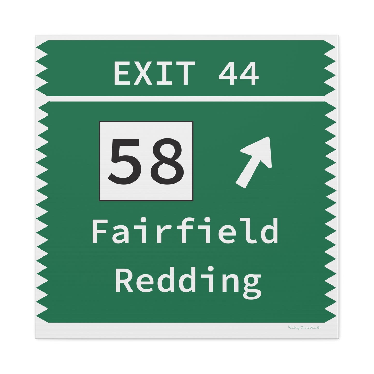 Vintage Merritt Parkway Exit 44 Sign Matte Canvas, Stretched, 1.25"