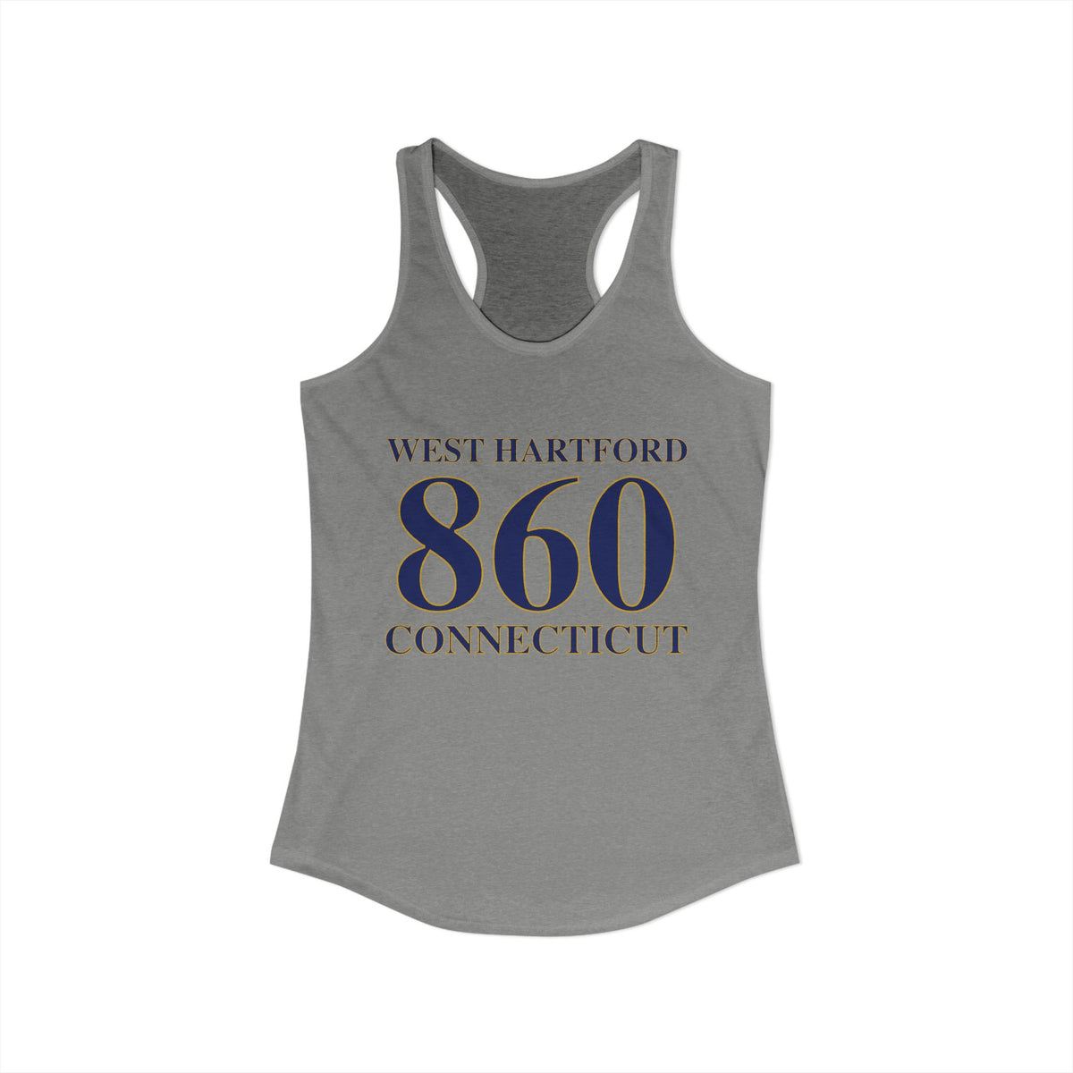 West Hartford 860 Connecticut Women's Ideal Racerback Tank Top