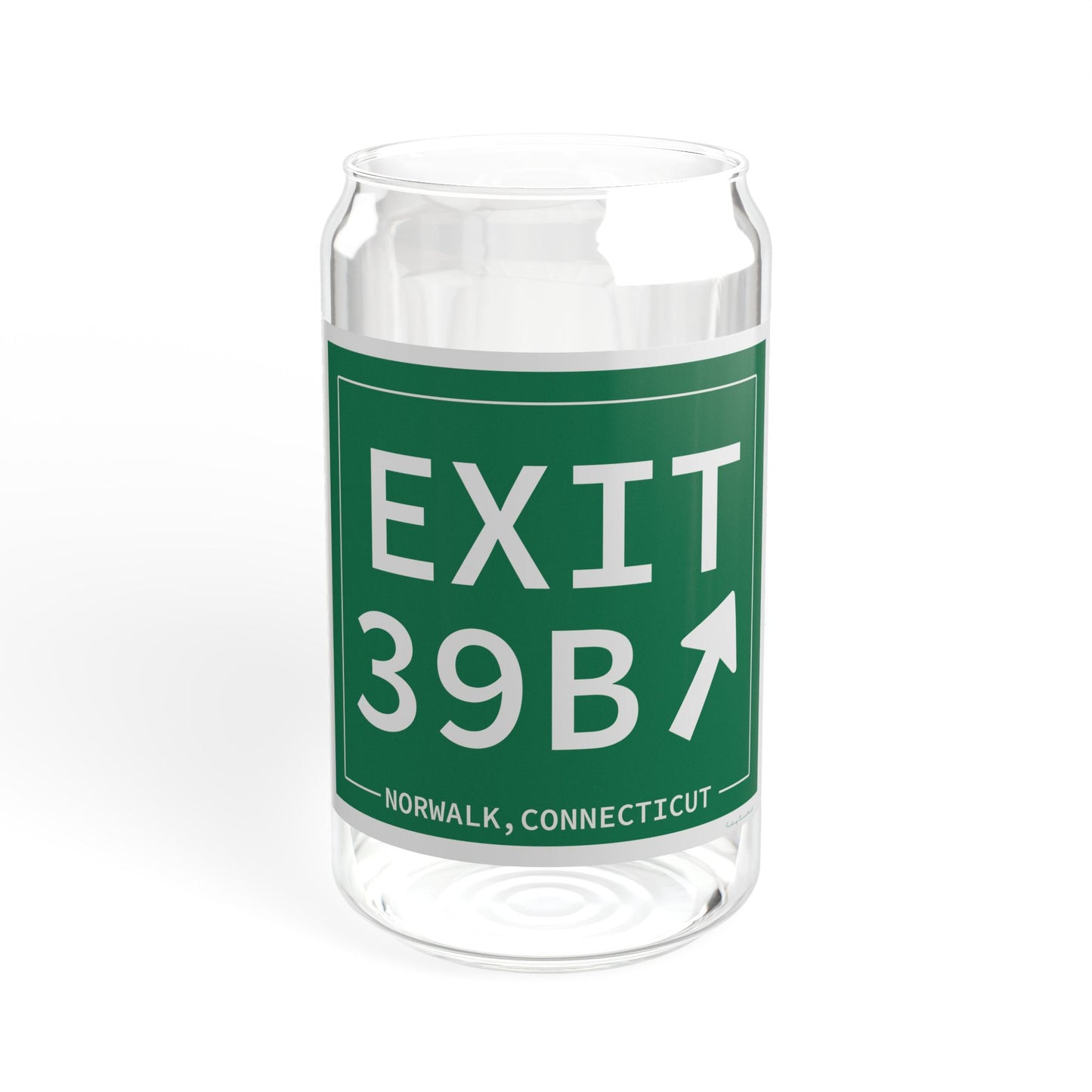 Vintage Exit 39B Merritt Parkway Sign Sipper Glass, 16oz