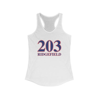 203 Ridgefield Red White & Blue Women's Ideal Racerback Tank Top