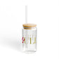 41 Tilt Trumbull Glass Can with Straw and Lid, 16oz