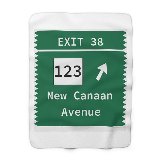 Vintage Merritt Parkway Exit 38 Sign Sherpa Fleece Blanket