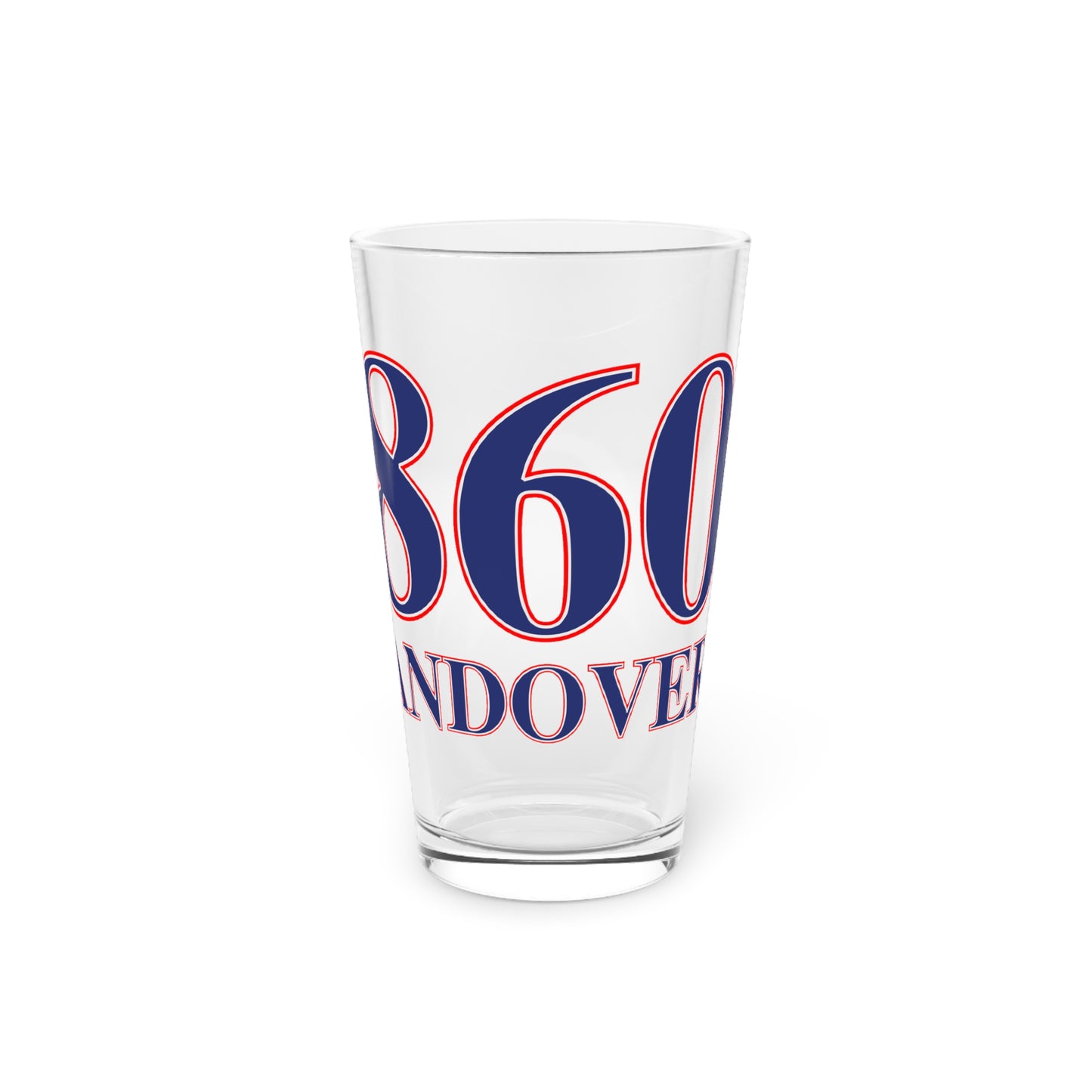 860 Andover Red, White & Blue Pint Glass, 16oz