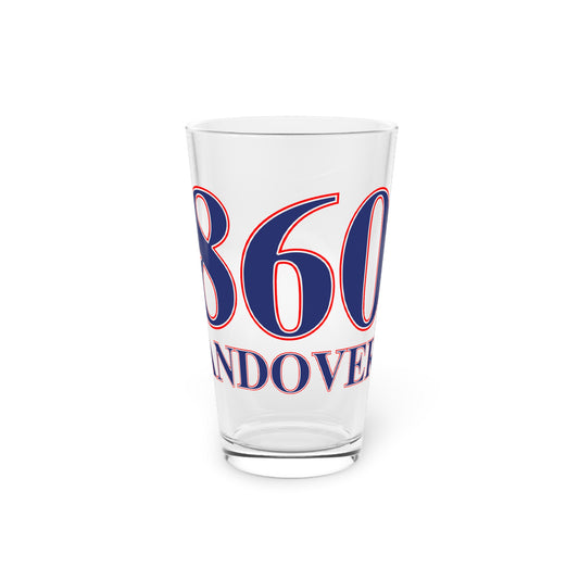 860 Andover Red, White & Blue Pint Glass, 16oz