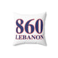 860 Lebanon Red, White & Blue Spun Polyester Square Pillow