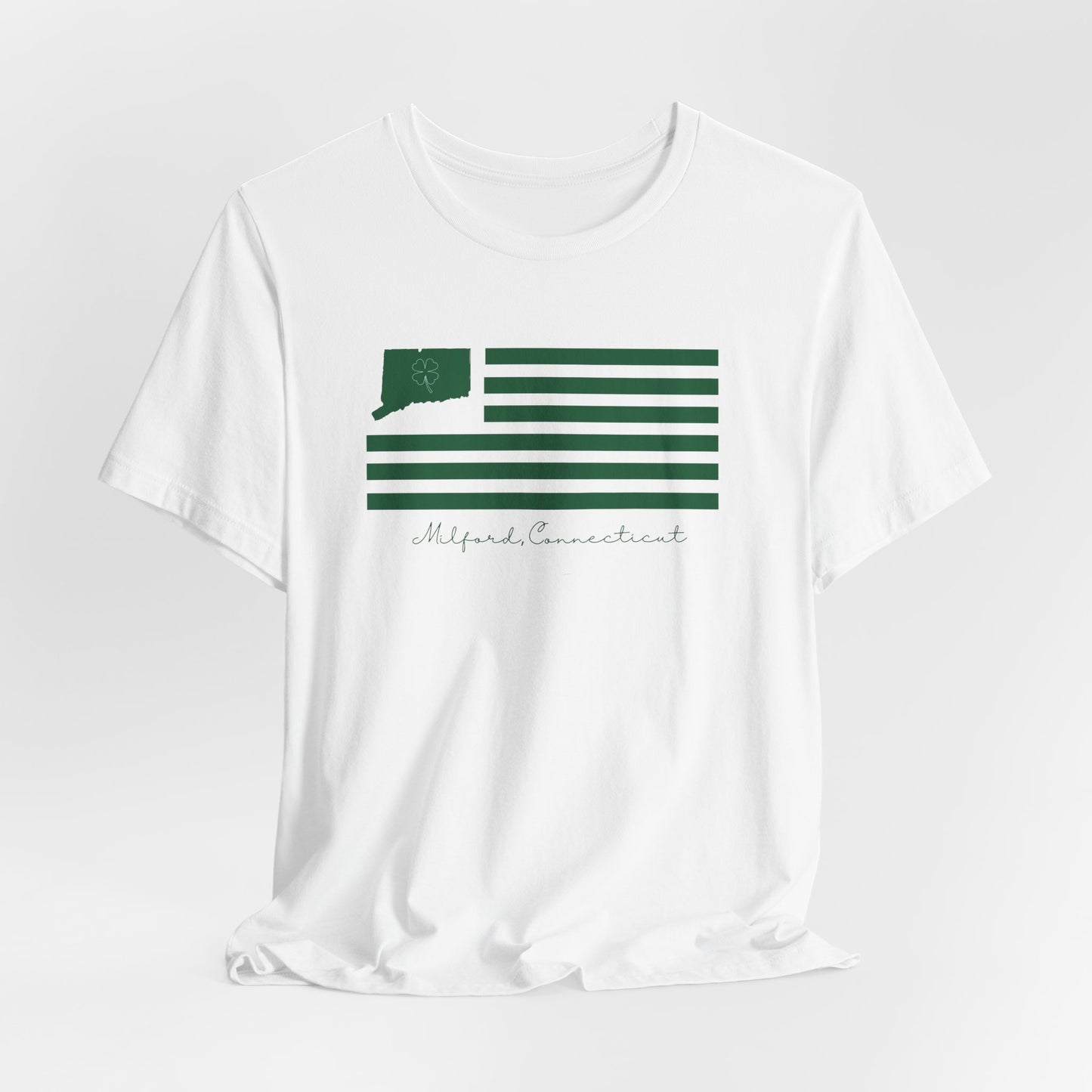 Milford Connecticut St Patrick’s Day Flag Unisex Jersey Short Sleeve T-Shirt