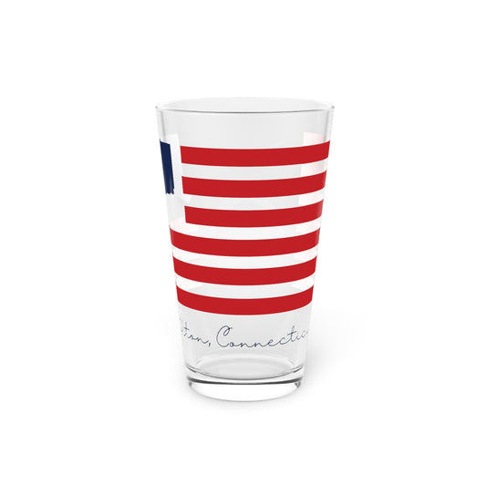 Bolton Connecticut Flag Pint Glass, 16oz