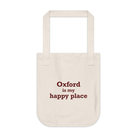 Oxford is My Happy Place Organic Canvas Tote Bag
