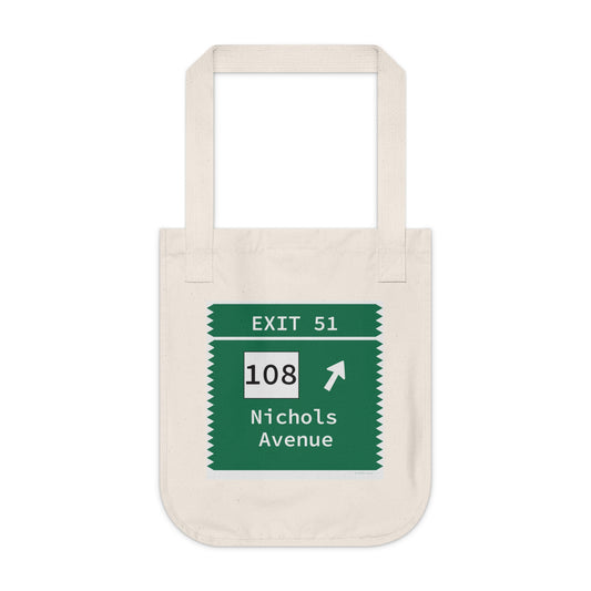 Vintage Merritt Parkway Exit 51 Sign Organic Canvas Tote Bag