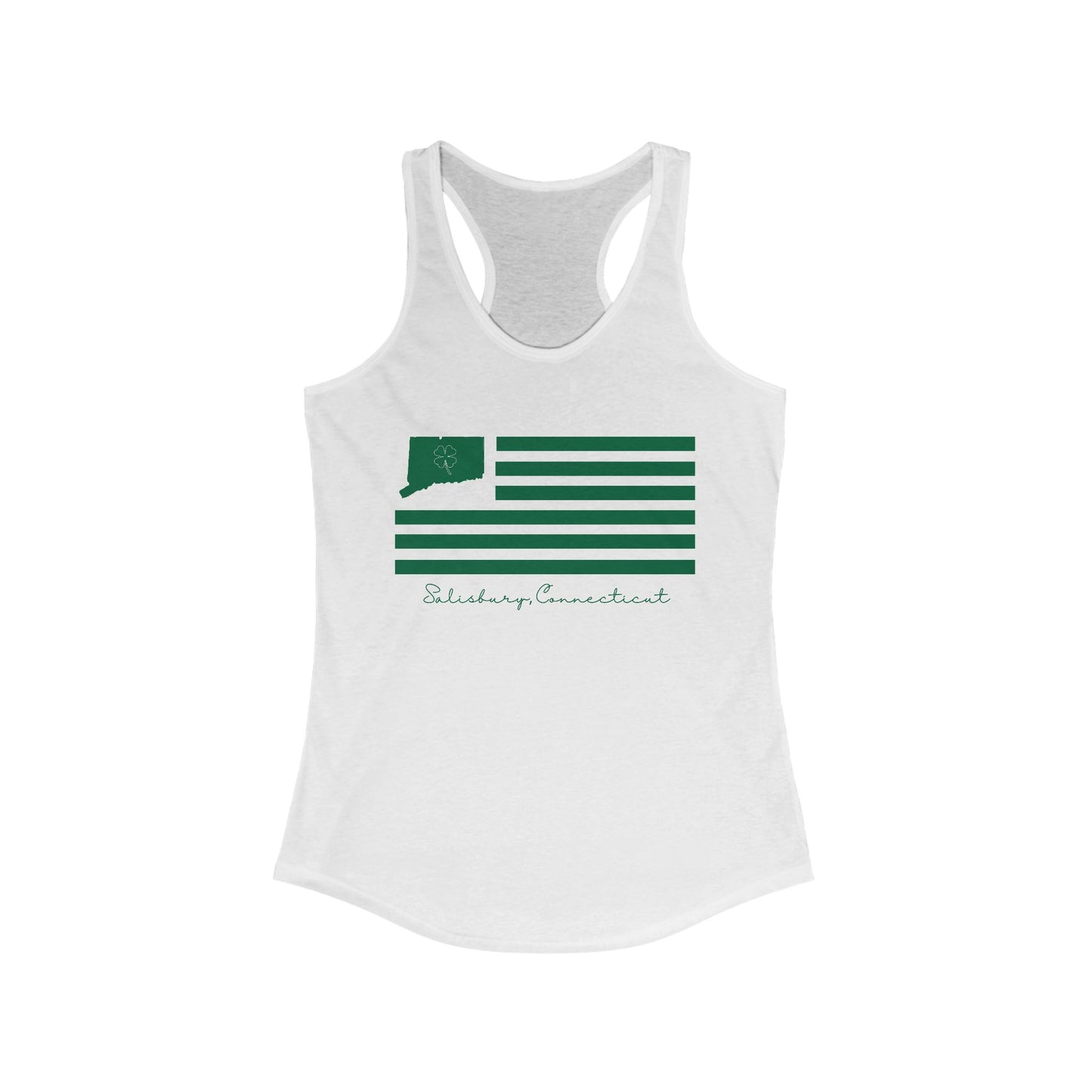 Salisbury Connecticut St. Patrick’s Day Flag  Women's Ideal Racerback Tank Top