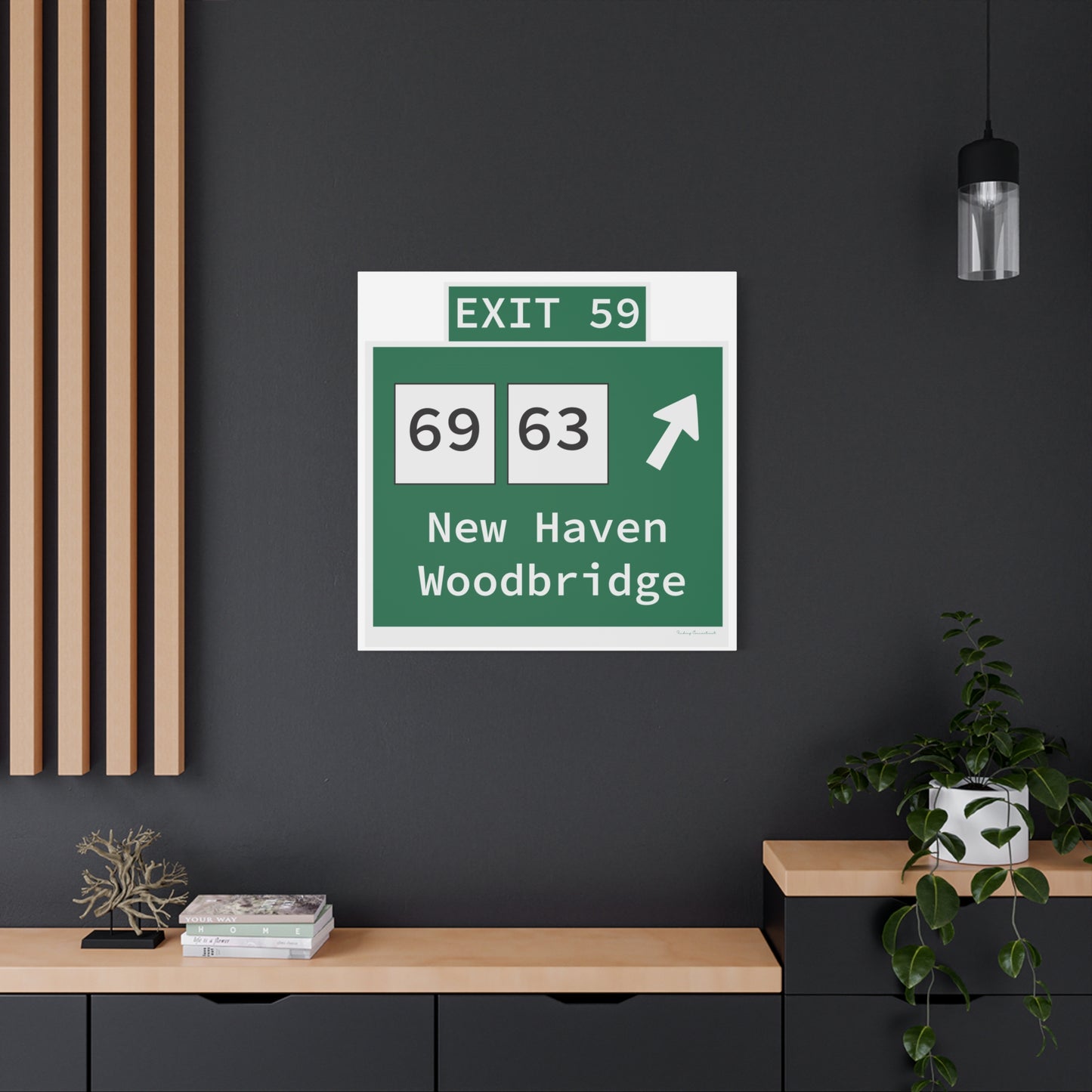Vintage WCP Exit 59 Sign Matte Canvas, Stretched, 1.25"