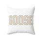 Goose Zip Code Cream & Purple Spun Polyester Square Pillow