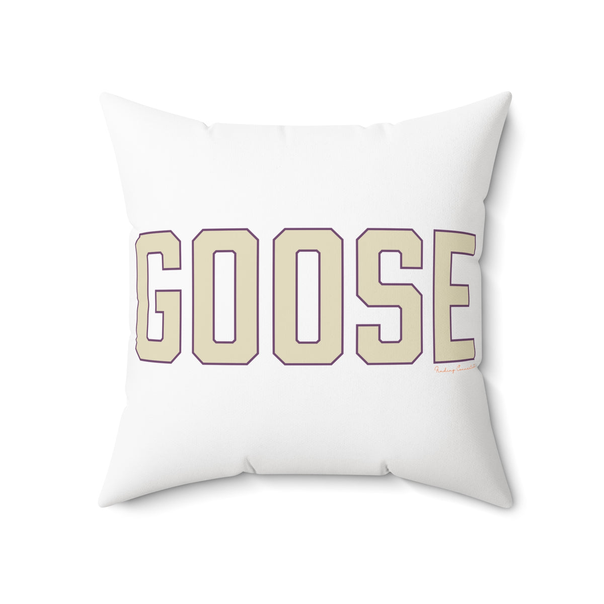 Goose Zip Code Cream & Purple Spun Polyester Square Pillow