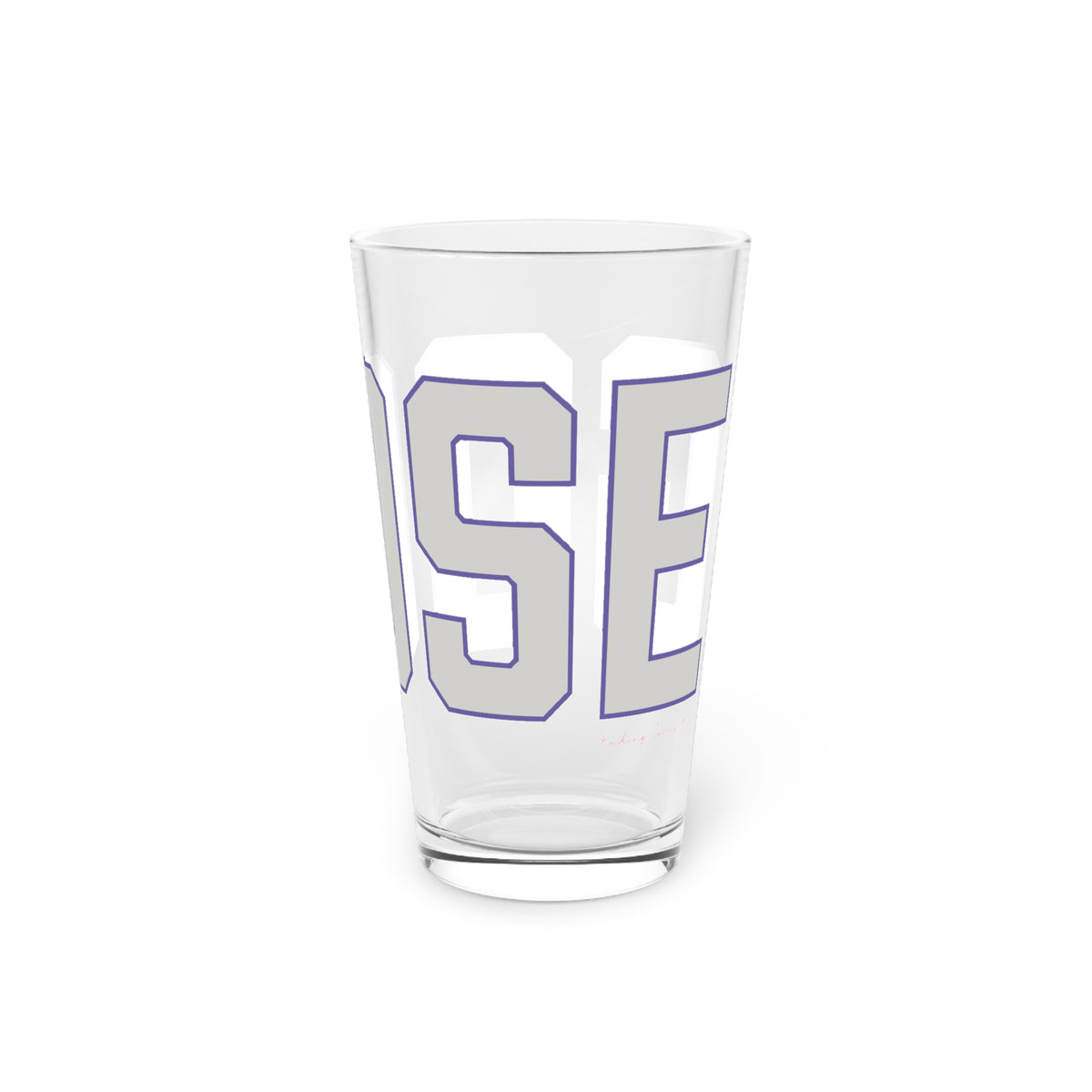 Goose Zip Code Gray & Purple Pint Glass, 16oz