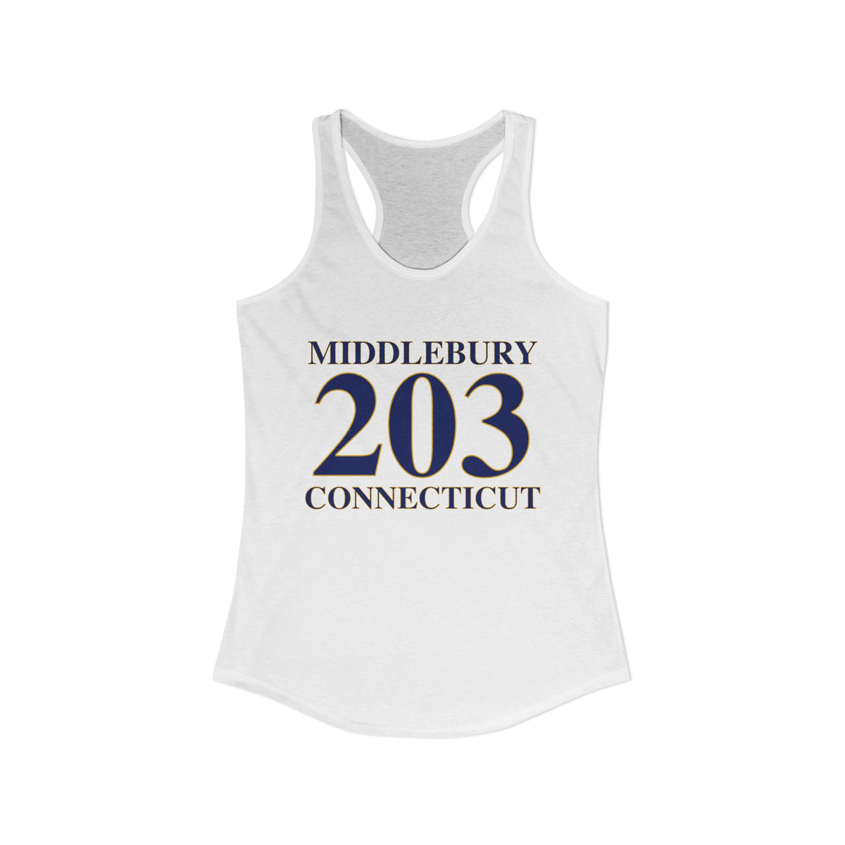 Middlebury 203 Connecticut Women's Ideal Racerback Tank Top