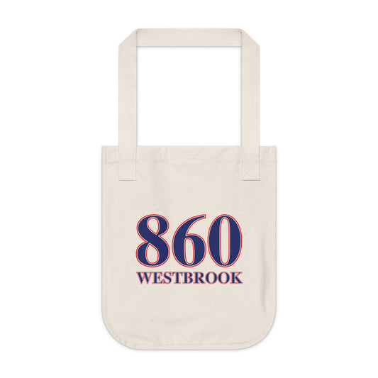 860 Westbrook Red, White & Blue Organic Canvas Tote Bag