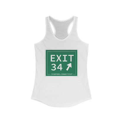 Vintage Exit 34 Merritt Parkway Sign Women's Ideal Racerback Tank Top