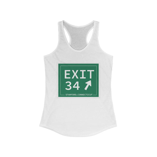 Vintage Exit 34 Merritt Parkway Sign Women's Ideal Racerback Tank Top