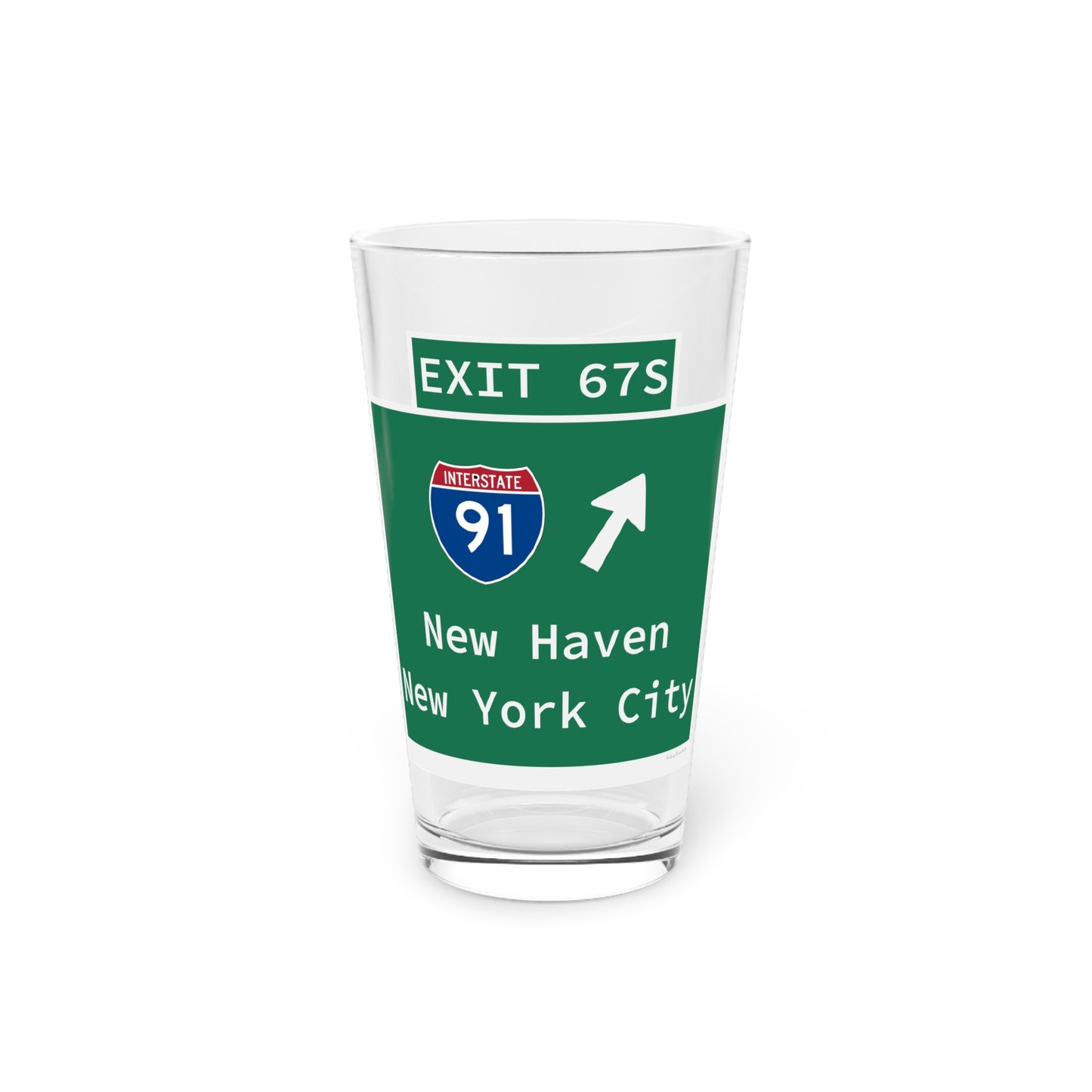 Vintage WCP Exit 67S Sign Pint Glass, 16oz