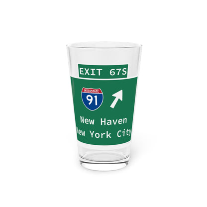 Vintage WCP Exit 67S Sign Pint Glass, 16oz