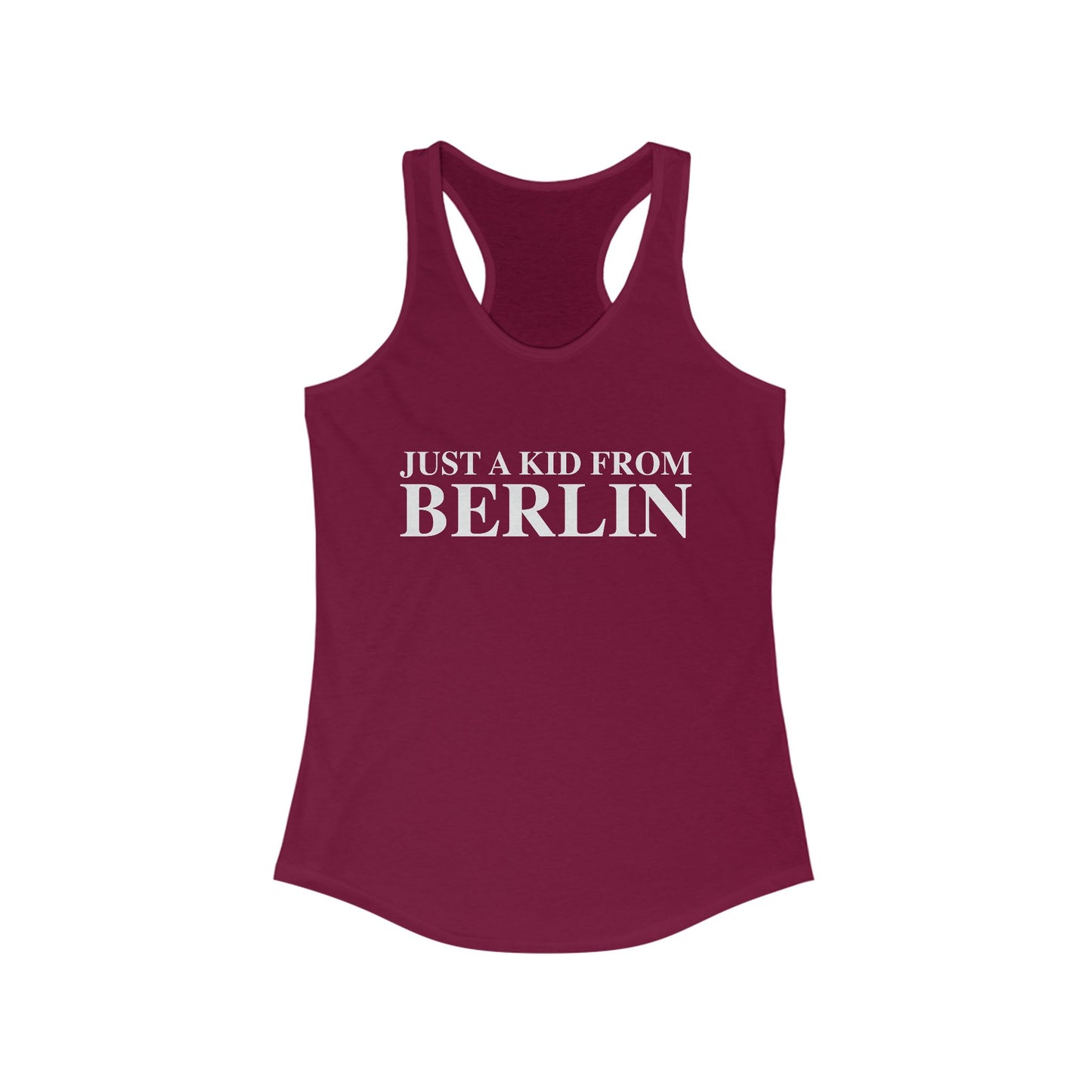Just a kid from Berlin Women's Ideal Racerback Tank Top