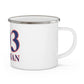 203 Sherman Red White & Blue Enamel Camping Mug