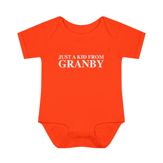 Just a kid from Granby Infant Baby Rib Bodysuit