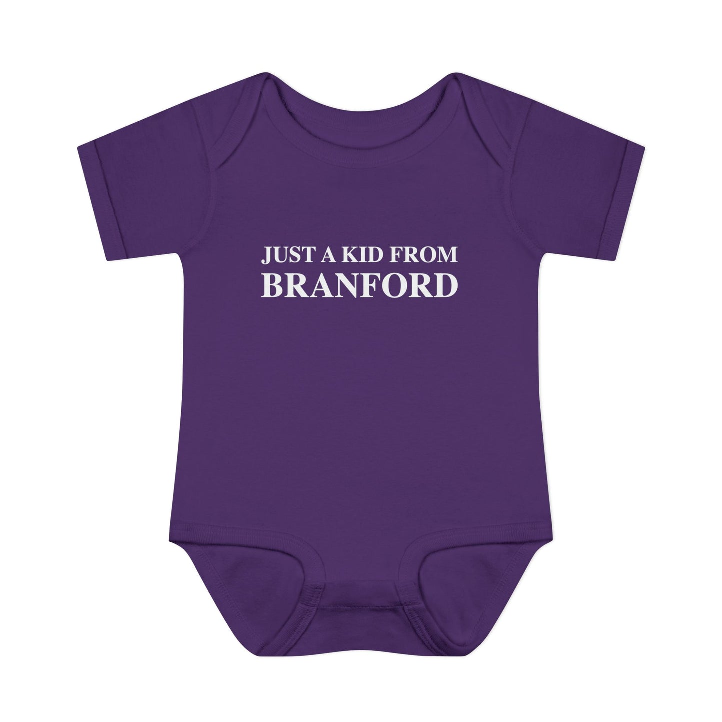 Just a kid from Branford Infant Baby Rib Bodysuit