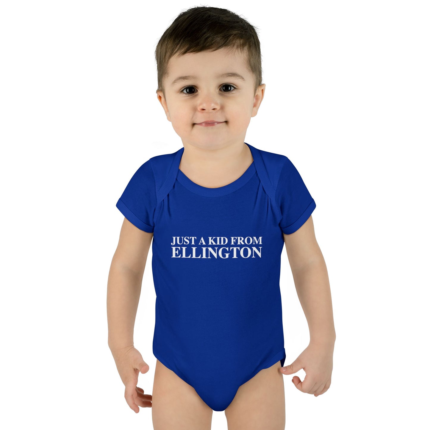 Just a kid from Ellington Infant Baby Rib Bodysuit