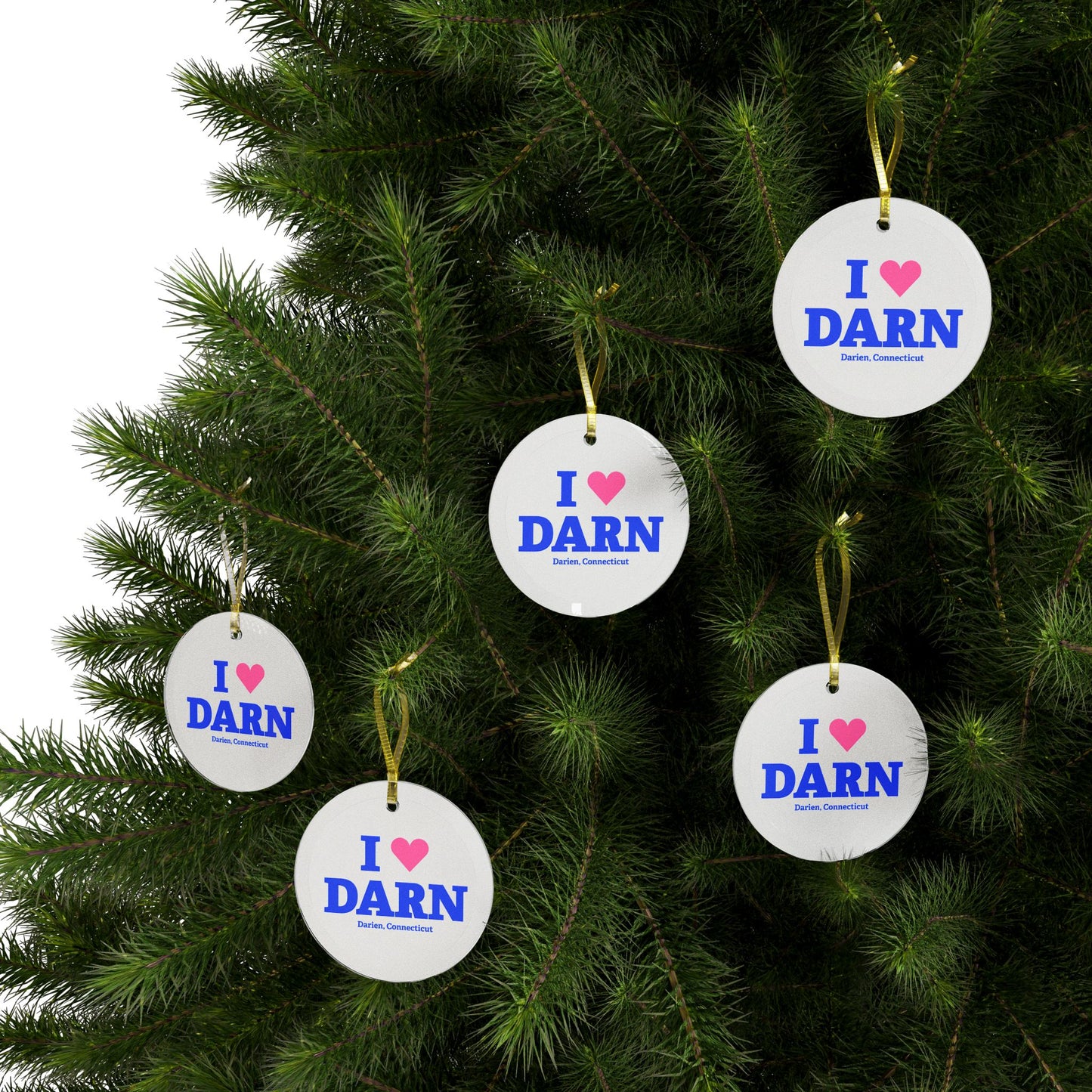 I Heart DARN Glass Ornaments
