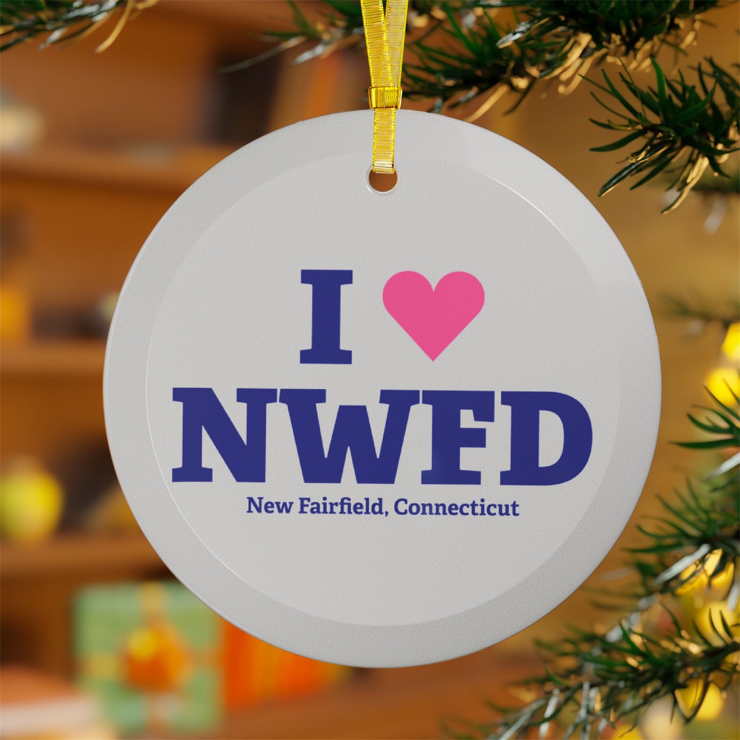 I Heart NWFD Glass Ornaments