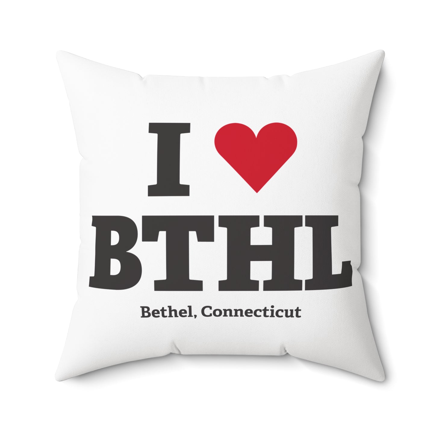 I Heart BTHL Spun Polyester Square Pillow