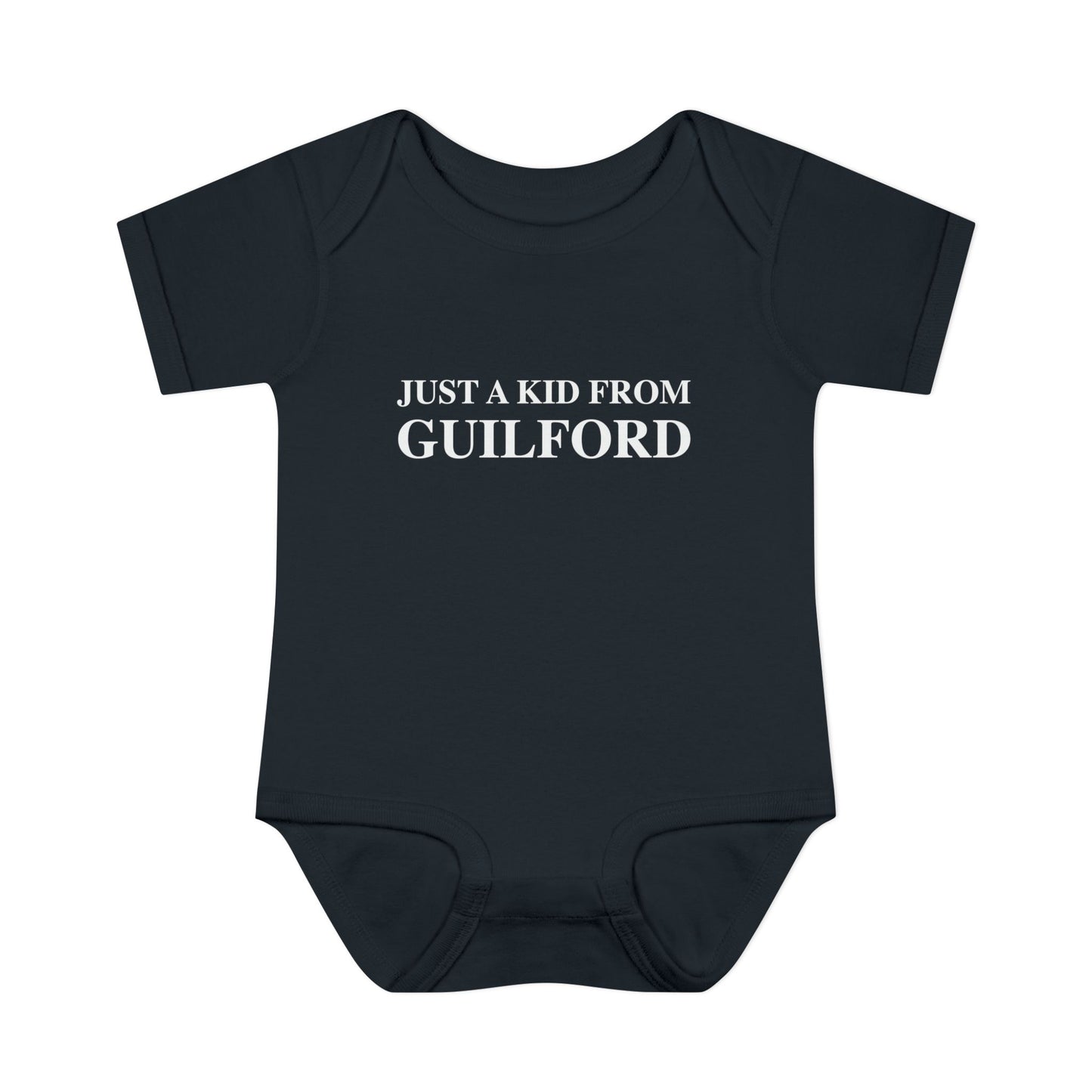 Just a kid from Guilford Infant Baby Rib Bodysuit