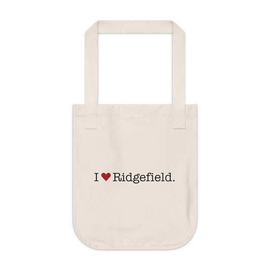 I Heart Ridgefield. Organic Canvas Tote Bag