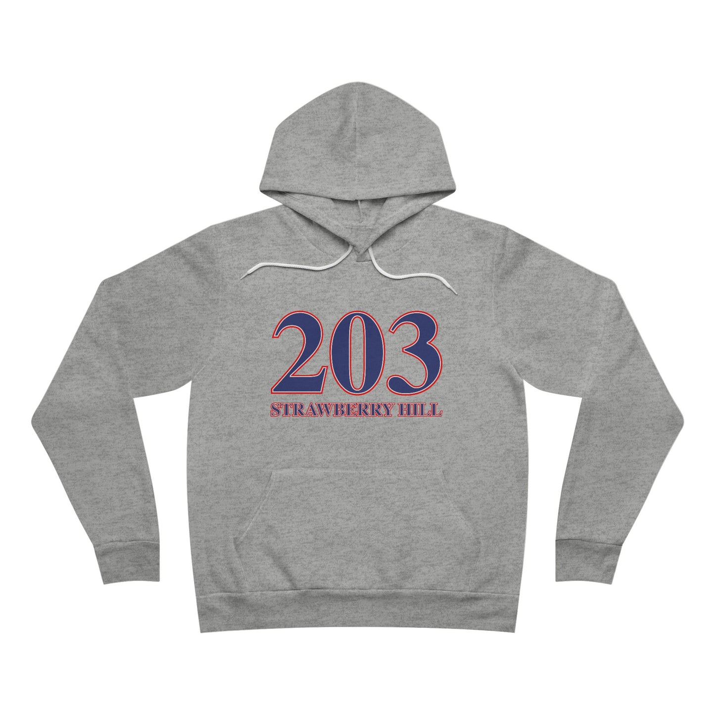 203 Strawberry Hill Red, White & Blue Unisex Sponge Fleece Pullover Hoodie