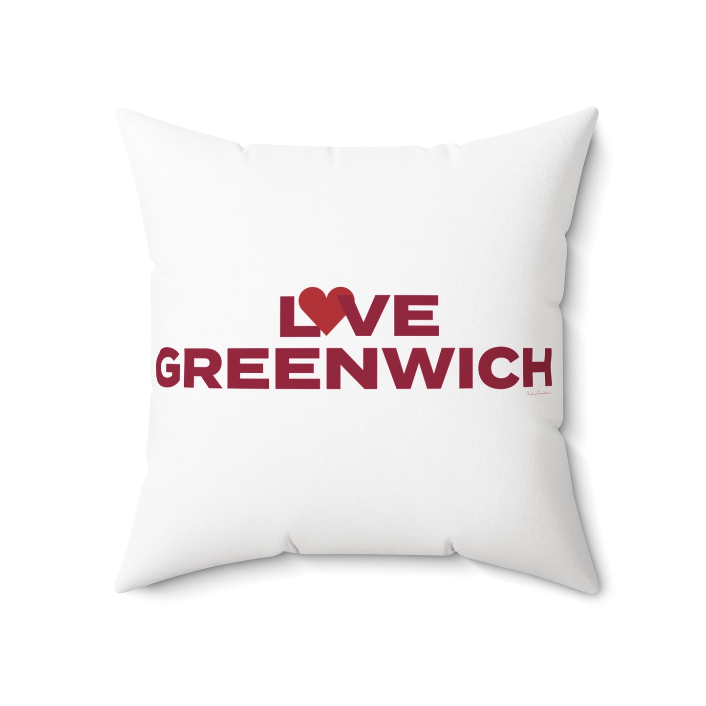 Love Greenwich Spun Polyester Square Pillow