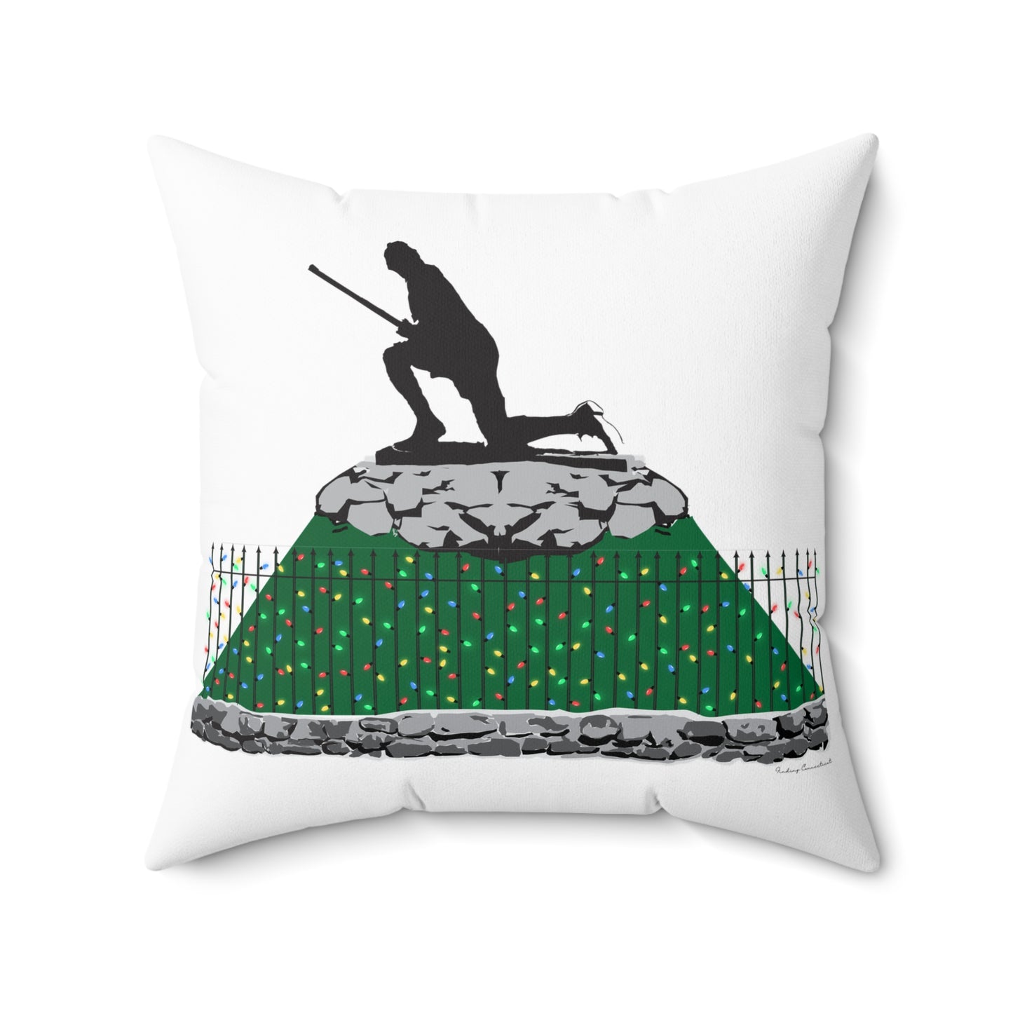 Minuteman Holiday Lights Spun Polyester Square Pillow