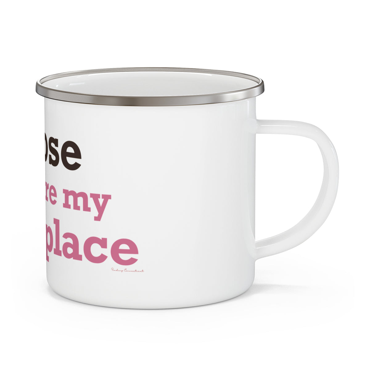 Goose Shows Are My Happy Place - Pink & Espresso Enamel Camping Mug