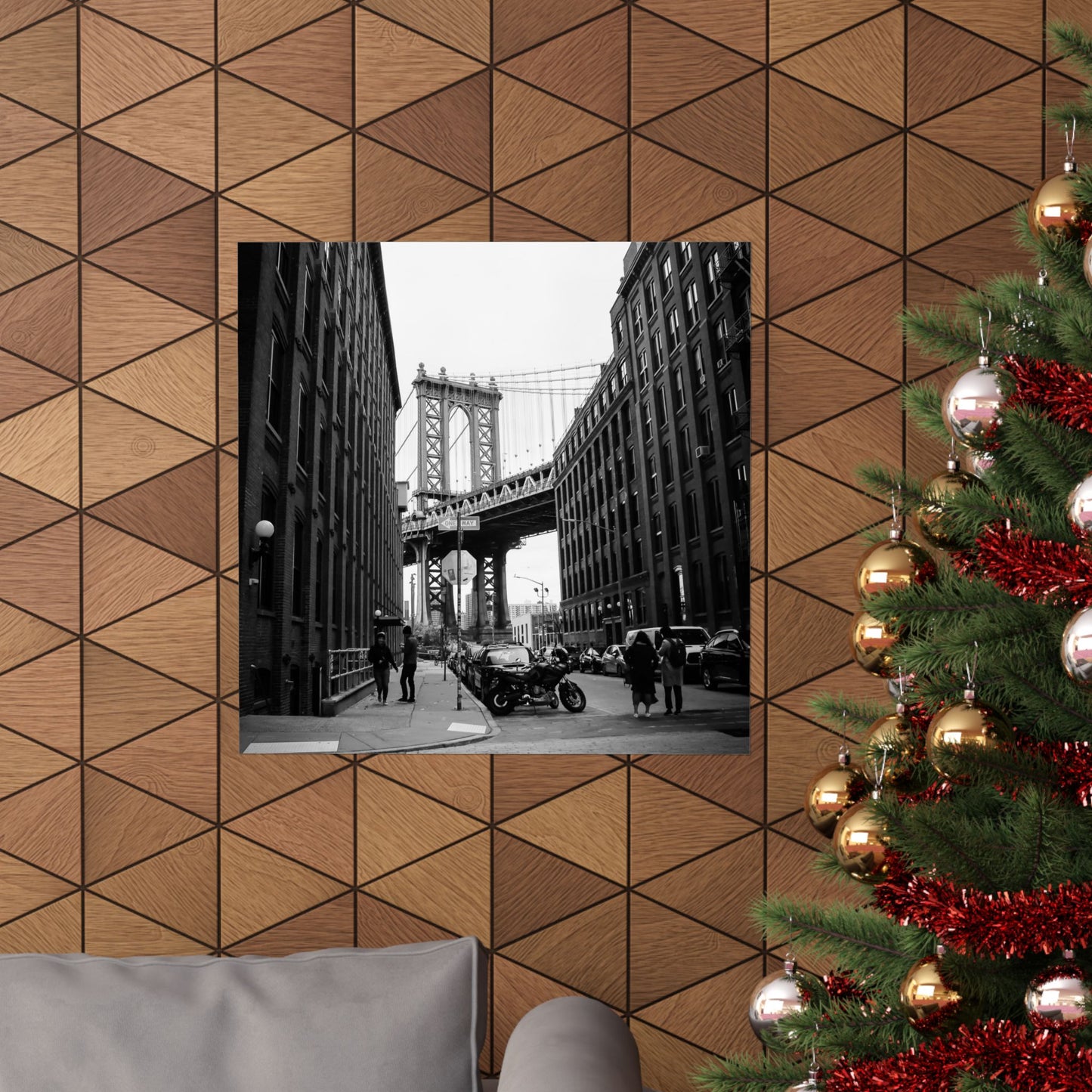 Manhattan Bridge Black and White Matte Vertical Posters