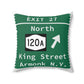 Vintage Merritt Parkway Exit 27 Sign Spun Polyester Square Pillow