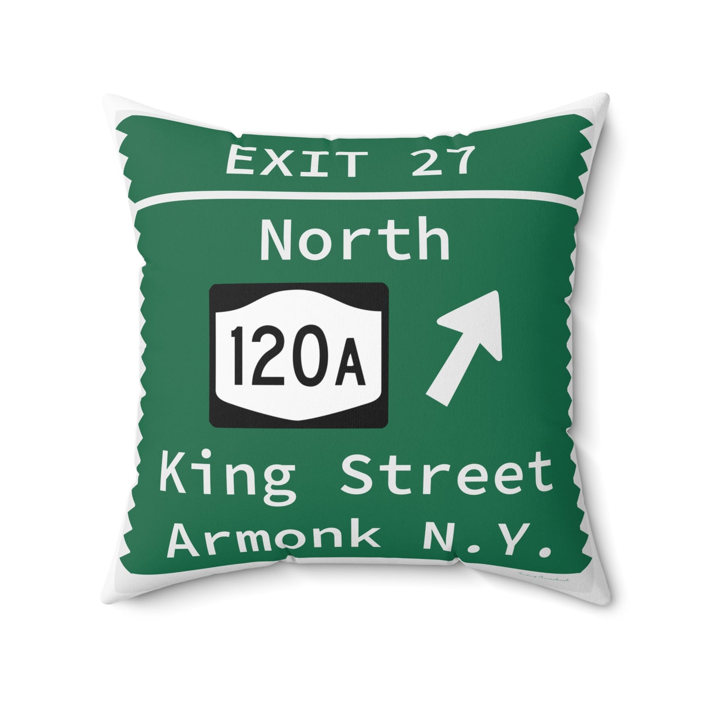 Vintage Merritt Parkway Exit 27 Sign Spun Polyester Square Pillow