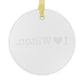I Heart Wilton. Glass Ornaments