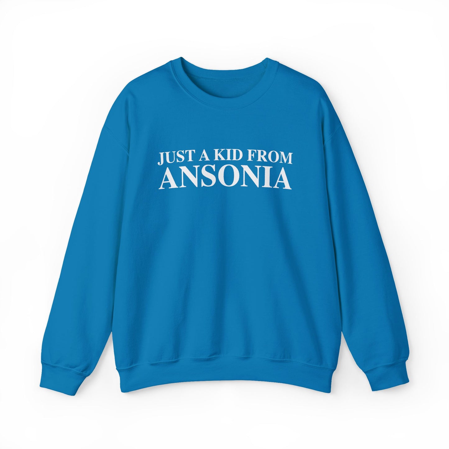 Just a kid from Ansonia Unisex Heavy Blend™ Crewneck Sweatshirt