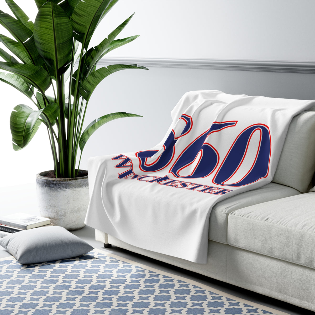 Winchester Red, White & Blue Sherpa Fleece Blanket