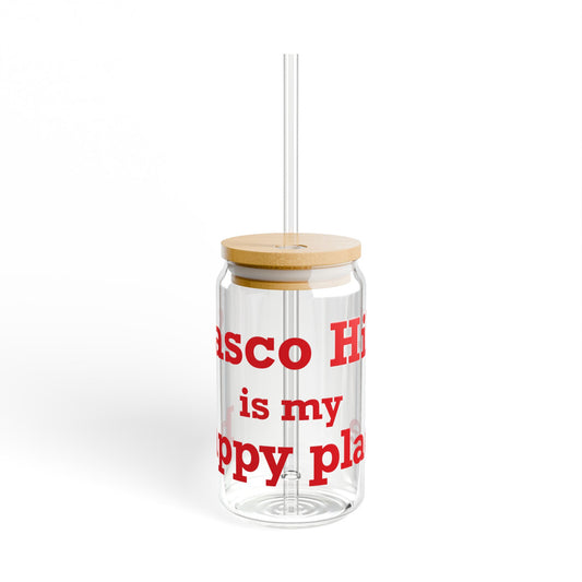 Sasco Hill is My Happy Place Sipper Glass, 16oz