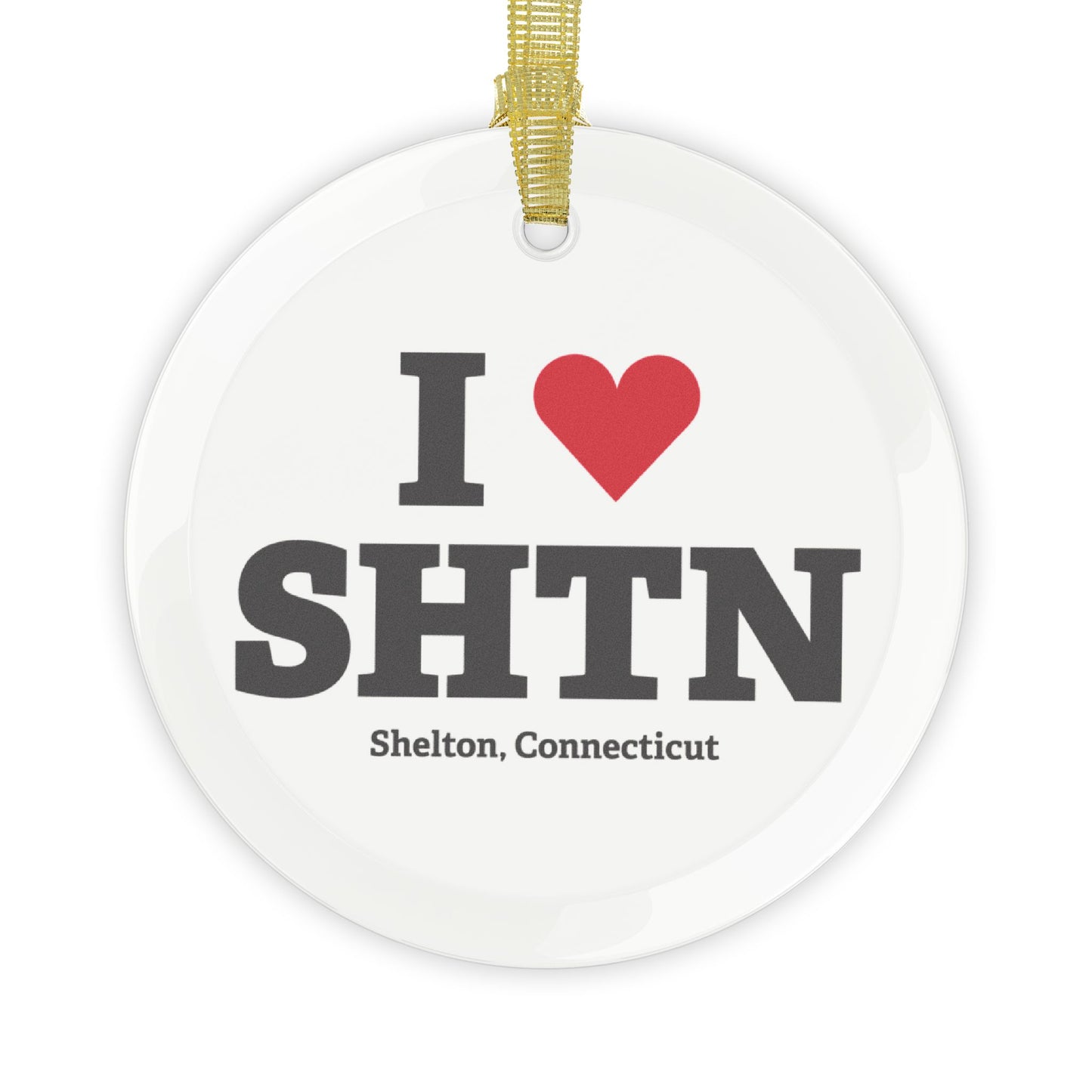 I Heart SHTN Glass Ornaments