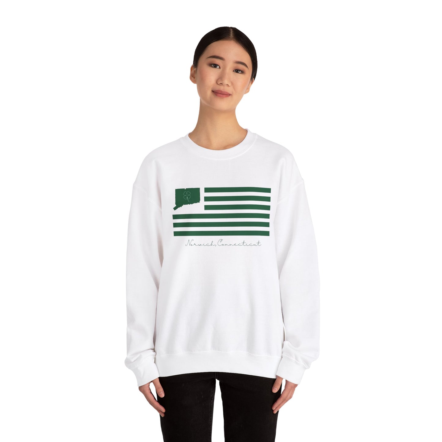 Norwich Connecticut St Patrick’s Day Flag Unisex Heavy Blend™ Crewneck Sweatshirt