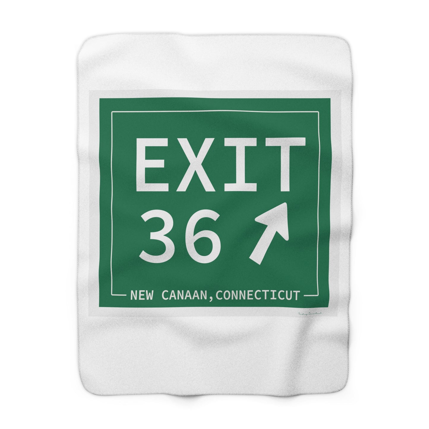 Vintage Exit 36 Merritt Parkway Sign Sherpa Fleece Blanket