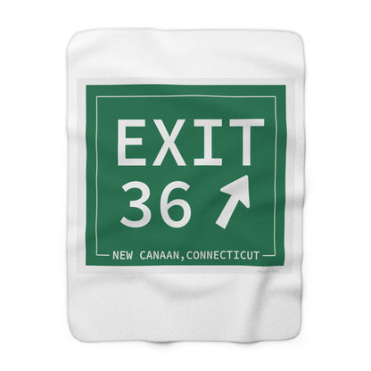 Vintage Exit 36 Merritt Parkway Sign Sherpa Fleece Blanket