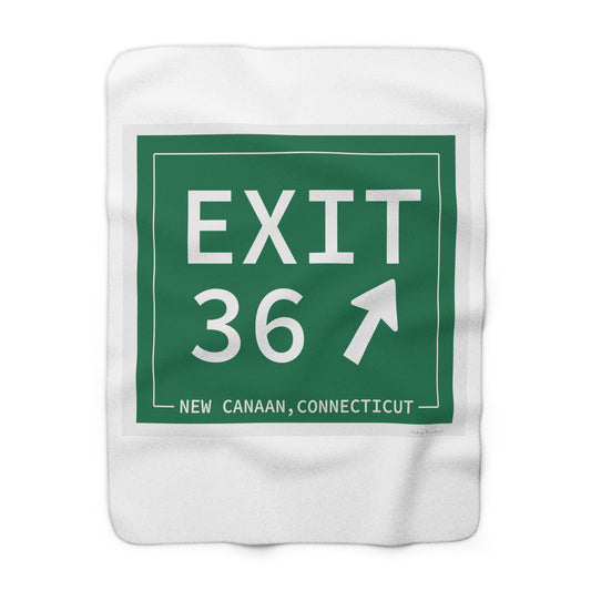 Vintage Exit 36 Merritt Parkway Sign Sherpa Fleece Blanket